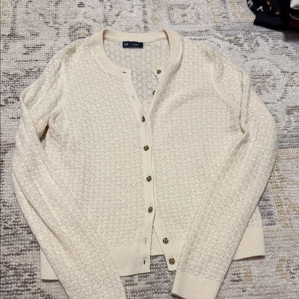 GAP Cream Textured Women's Cardigan
